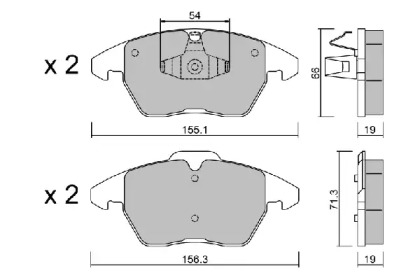 Комплект тормозных колодок (AISIN: BPVW-1006)